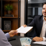 Homem entrega contrato e dinheiro para venda de RPV